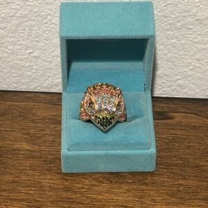 Kurt Geiger Sparkling Multicolor Eagle Ring